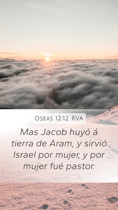 Oseas 12:12 RVA Mobile Phone Wallpaper - Mas Jacob huyó á tierra de Aram, y sirvió - Mobile Bible Verse Wallpaper