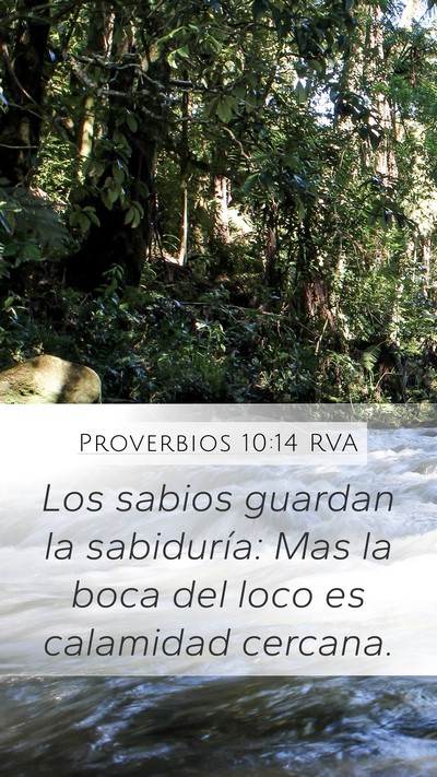 Proverbios 10:14 RVA Bible Verse Image
