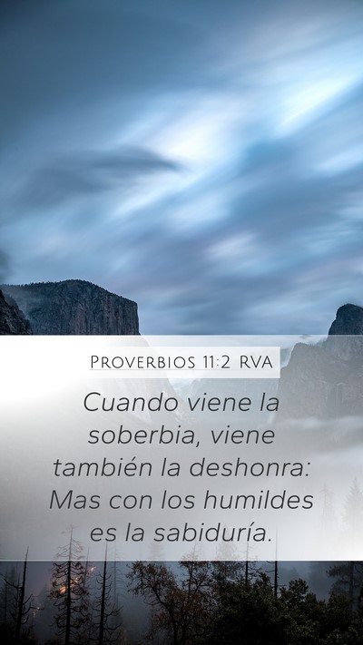Proverbios 11:2 RVA Bible Verse Image