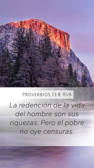 Proverbios 13:8 RVA Bible Verse Image