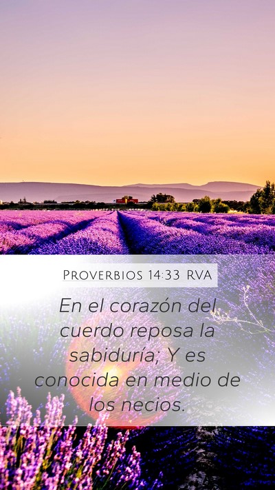 Proverbios 14:33 RVA Bible Verse Image