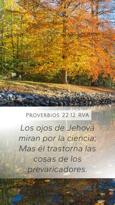 Proverbios 22:12 RVA Mobile Phone Wallpaper - Los ojos de Jehová miran por la ciencia; Mas él - Mobile Bible Verse Wallpaper