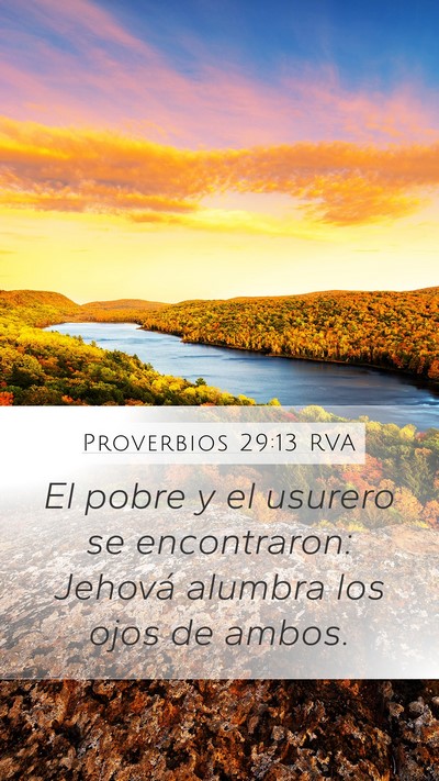 Proverbios 29:13 RVA Mobile Phone Wallpaper - El pobre y el usurero se encontraron: Jehová - Mobile Bible Verse Wallpaper