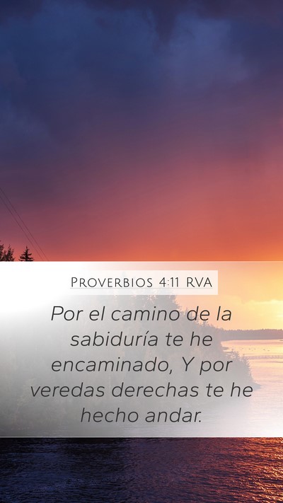 Proverbios 4:11 RVA Mobile Phone Wallpaper - Por el camino de la sabiduría te he encaminado, - Mobile Bible Verse Wallpaper
