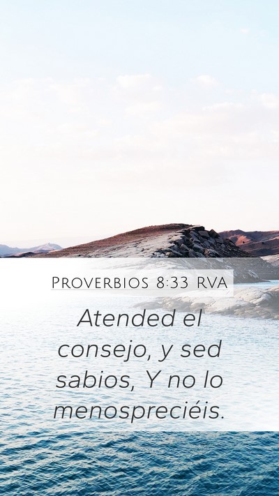 Proverbios 8:33 RVA Bible Verse Image
