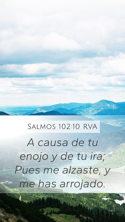 Salmos 102:10 RVA Mobile Phone Wallpaper - A causa de tu enojo y de tu ira; Pues me alzaste, - Mobile Bible Verse Wallpaper