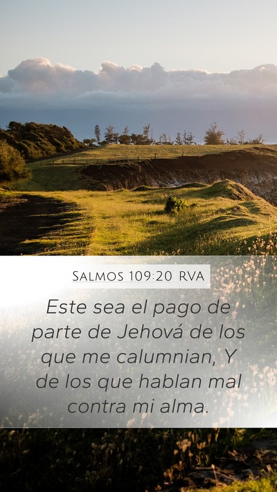 Salmos 109:20 RVA Mobile Phone Wallpaper - Este sea el pago de parte de Jehová de los que - Mobile Bible Verse Wallpaper