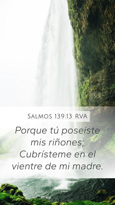 Salmos 139:13 RVA Mobile Phone Wallpaper - Porque tú poseiste mis riñones; Cubrísteme en - Mobile Bible Verse Wallpaper