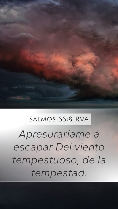 Salmos 55:8 RVA Mobile Phone Wallpaper - Apresuraríame á escapar Del viento tempestuoso, - Mobile Bible Verse Wallpaper