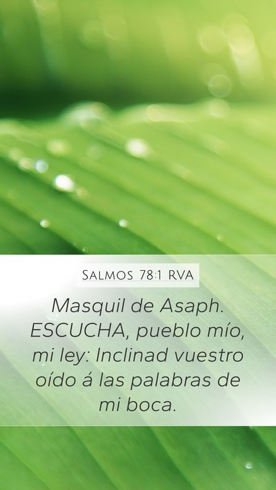 Salmos 78:1 RVA Mobile Phone Wallpaper - Masquil de Asaph. ESCUCHA, pueblo mío, mi ley: - Mobile Bible Verse Wallpaper