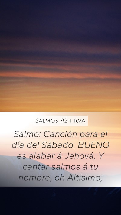 Salmos 92:1 RVA Bible Verse Image