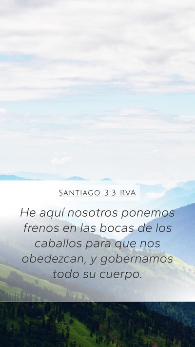 Santiago 3:3 RVA Mobile Phone Wallpaper - He aquí nosotros ponemos frenos en las bocas de - Mobile Bible Verse Wallpaper