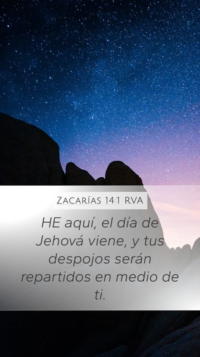 Zacarías 14:1 RVA Bible Verse Image