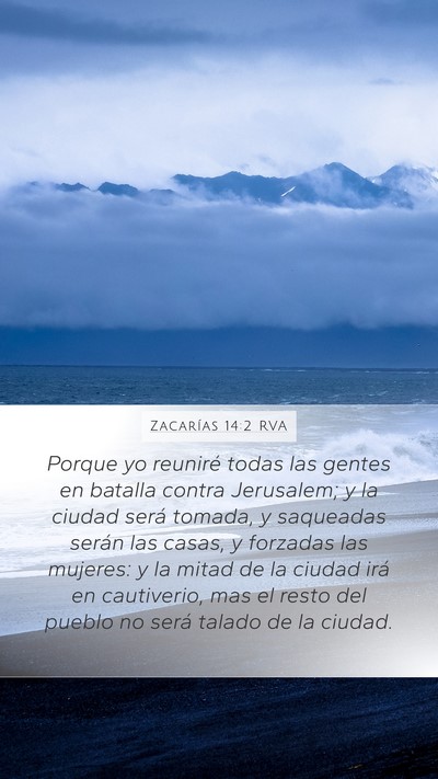 Zacarías 14:2 RVA Bible Verse Image