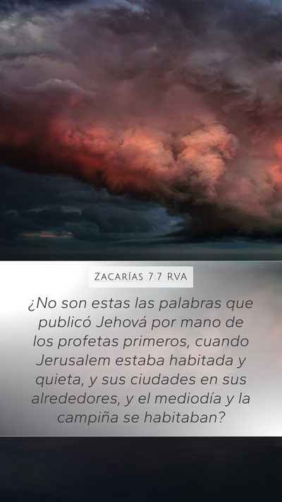 Zacarías 7:7 RVA Bible Verse Image