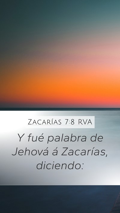 Zacarías 7:8 RVA Bible Verse Image