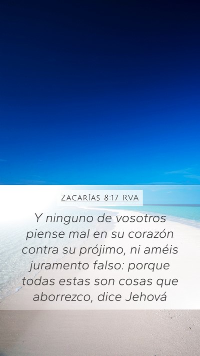 Zacarías 8:17 RVA Bible Verse Image