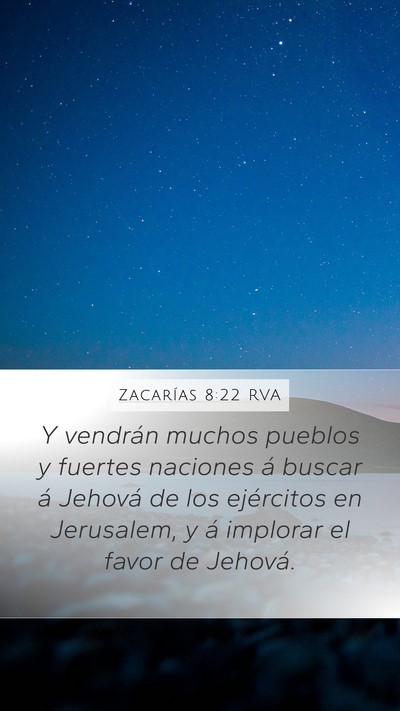 Zacarías 8:22 RVA Bible Verse Image