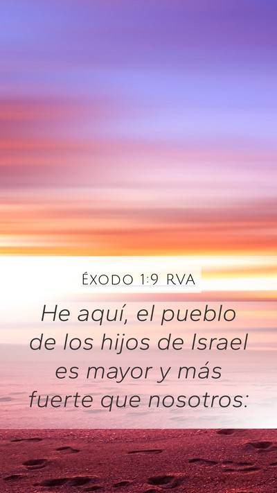 Éxodo 1:9 RVA Bible Verse Image