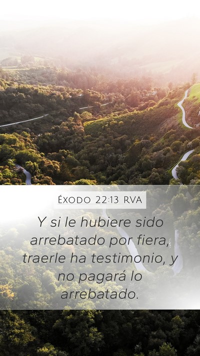 Éxodo 22:13 RVA Mobile Phone Wallpaper - Y si le hubiere sido arrebatado por fiera, - Mobile Bible Verse Wallpaper