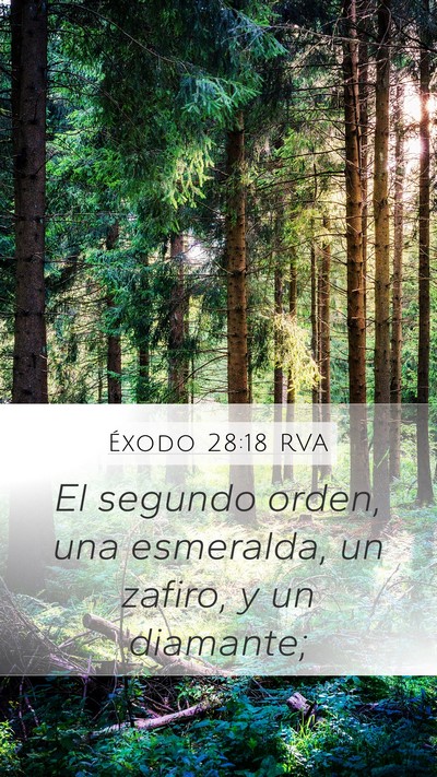 Éxodo 28:18 RVA Bible Verse Image