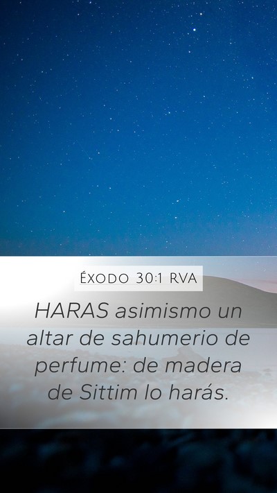 Éxodo 30:1 RVA Bible Verse Image