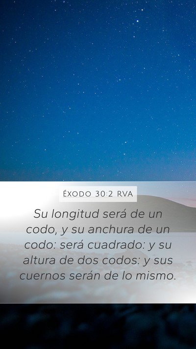 Éxodo 30:2 RVA Bible Verse Image