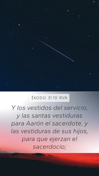 Éxodo 31:10 RVA Bible Verse Image