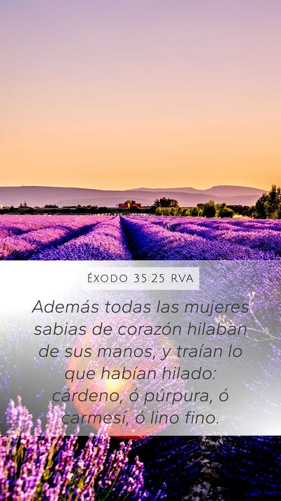 Éxodo 35:25 RVA Bible Verse Image
