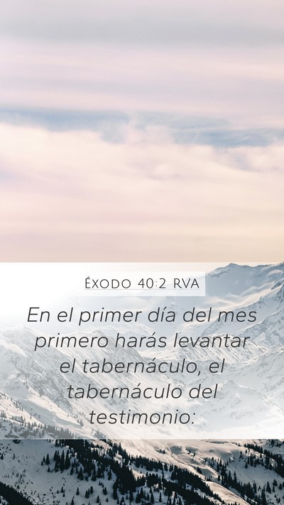 Éxodo 40:2 RVA Bible Verse Image