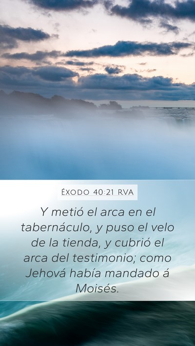 Éxodo 40:21 RVA Bible Verse Image