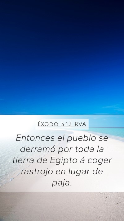 Éxodo 5:12 RVA Mobile Phone Wallpaper - Entonces el pueblo se derramó por toda la tierra - Mobile Bible Verse Wallpaper