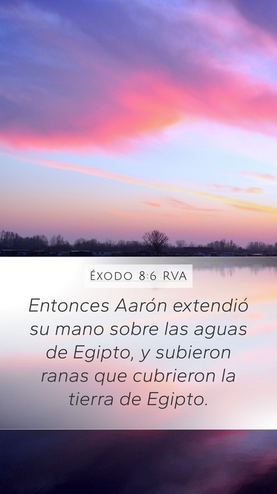 Éxodo 8:6 RVA Mobile Phone Wallpaper - Entonces Aarón extendió su mano sobre las aguas - Mobile Bible Verse Wallpaper
